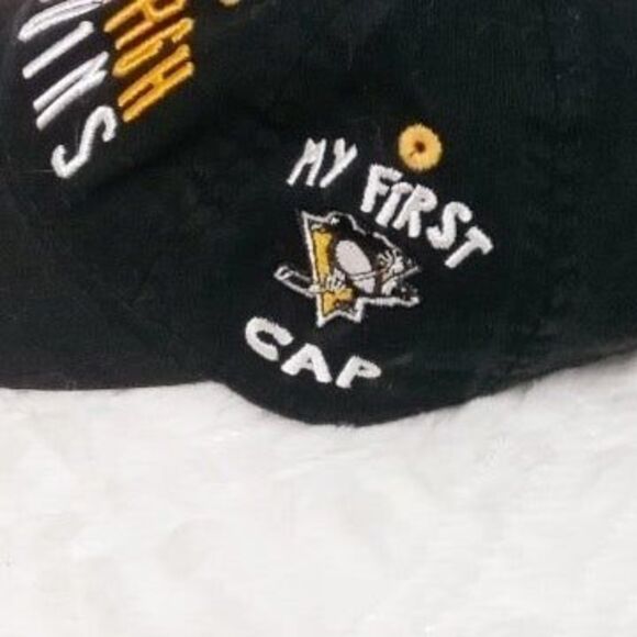 NHL Pittsburgh Penguins Hat  My First Cap Black Slouch Flex Fit Youth OSFM New - Picture 3 of 7